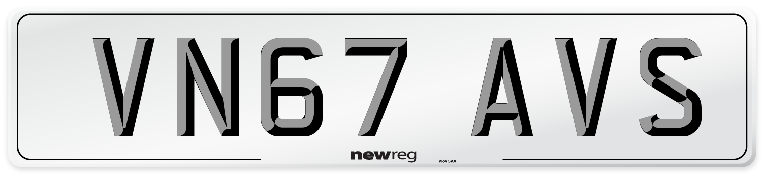 VN67 AVS Number Plate from New Reg